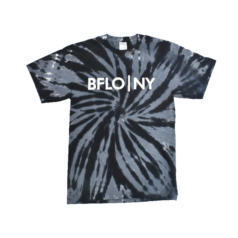 Vintage Black Tie-Dye Short Sleeve Shirt Fashionable Cuffed Short Sleeve