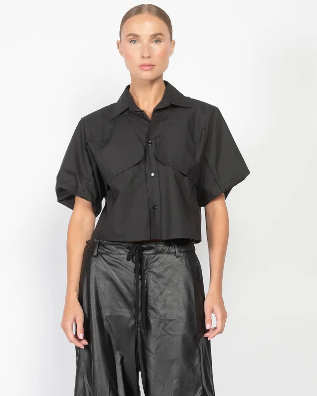Long Sleeve Shirt Relaxed Button-Down Short Shirt