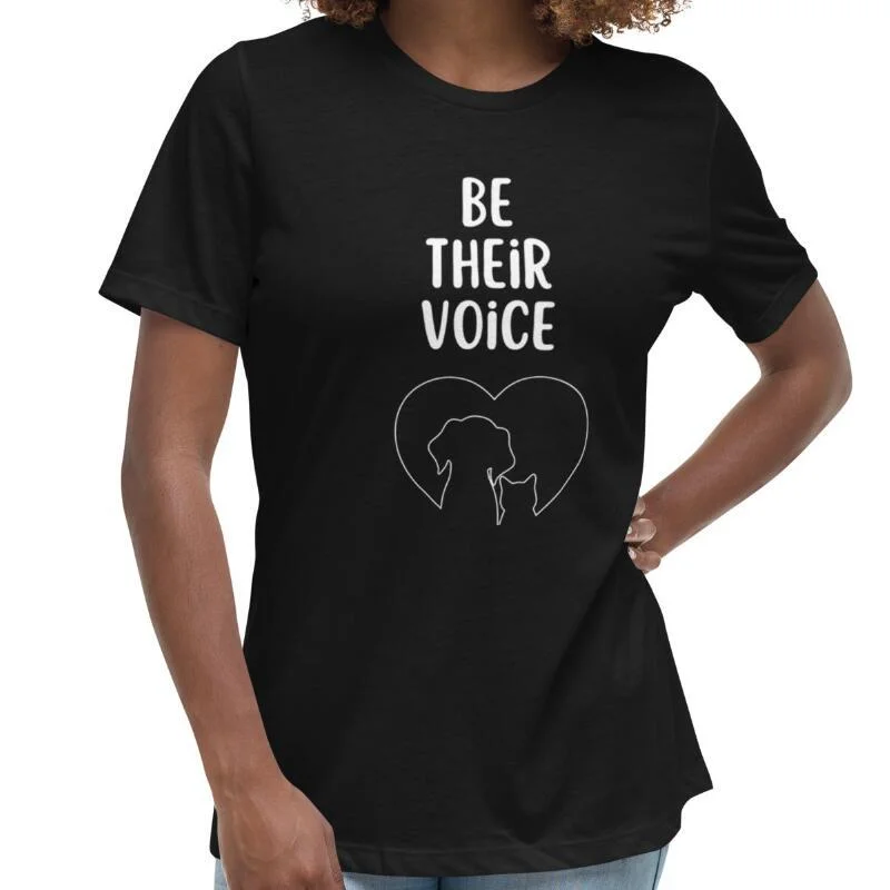 Women's Be Their Voice Pet Tee Shirt Trendy Short Sleeve Blouse