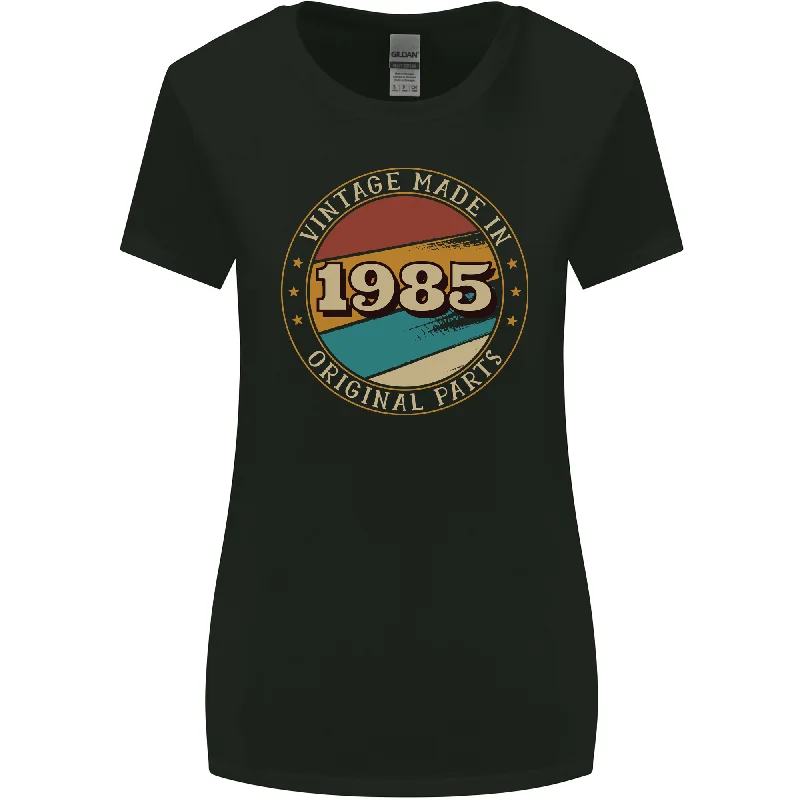 38th Birthday  Vintage Made In 1985 Womens Wider Cut T-Shirt V-Neck T-Shirt Long Sleeve Cotton