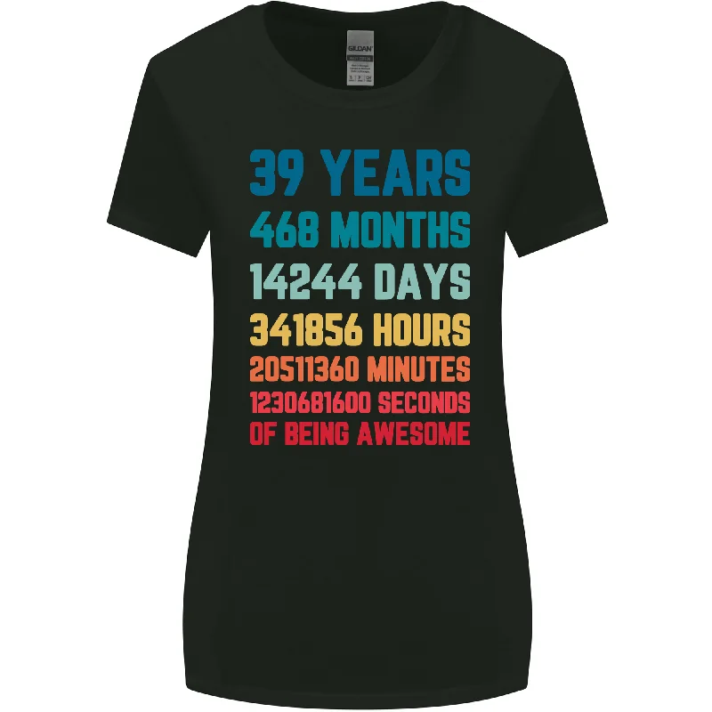 39th Birthday 39 Year Old Womens Wider Cut T-Shirt Hooded Caped Shawl Collar