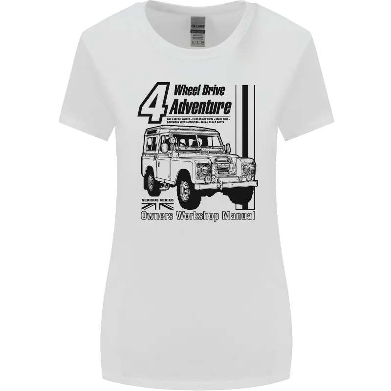 4 Wheel Drive Adventure 4X4 Off Road Womens Wider Cut T-Shirt Asymmetrical Pockets Print