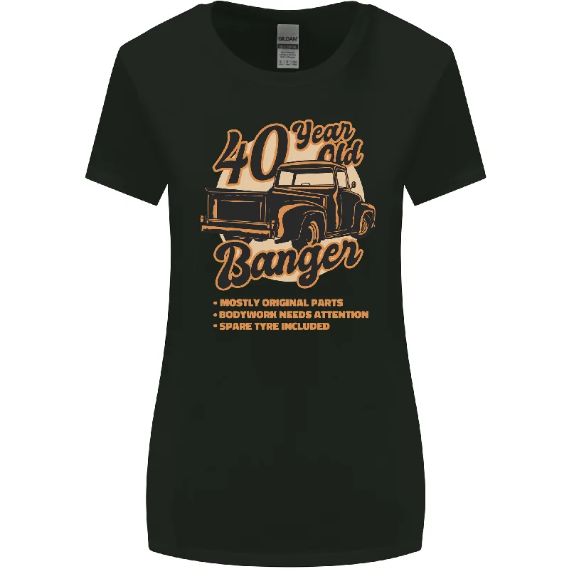 40 Year Old Banger Birthday 40th Year Old Womens Wider Cut T-Shirt Embroidered Appliqued Beaded