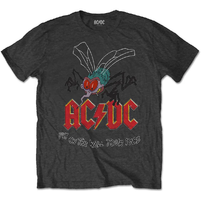 AC/DC | Official Band T-Shirt | Fly on the Wall Cotton Fabric Linen Fabric Terry Fabric