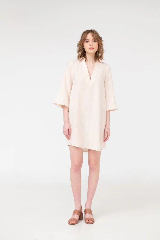 Alexa – V-neck Linen Mini Dress Comfortable Wrap Mini Dress