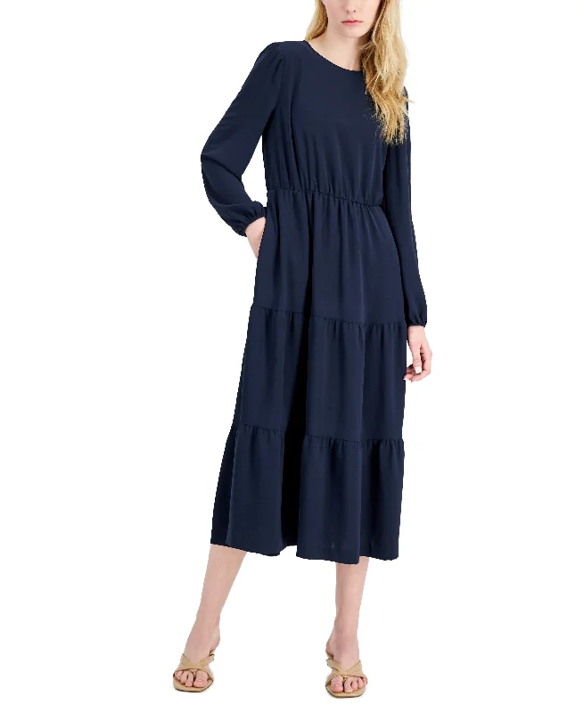 Alfani Tiered Midi Dress Comfortable Draped Midi Dress