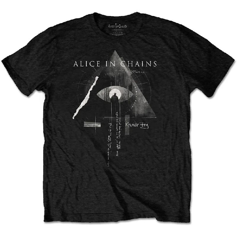 Alice In Chains | Official Band T-Shirt | Fog Mountain (Back Print) Ribbed T-Shirt High Neck Heavyweight