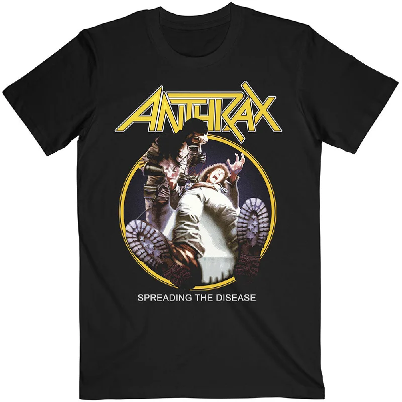 Anthrax | Official Band T-Shirt | Spreading The Disease Track list (Back Print) Fitted T-Shirt Seamless Stretchy