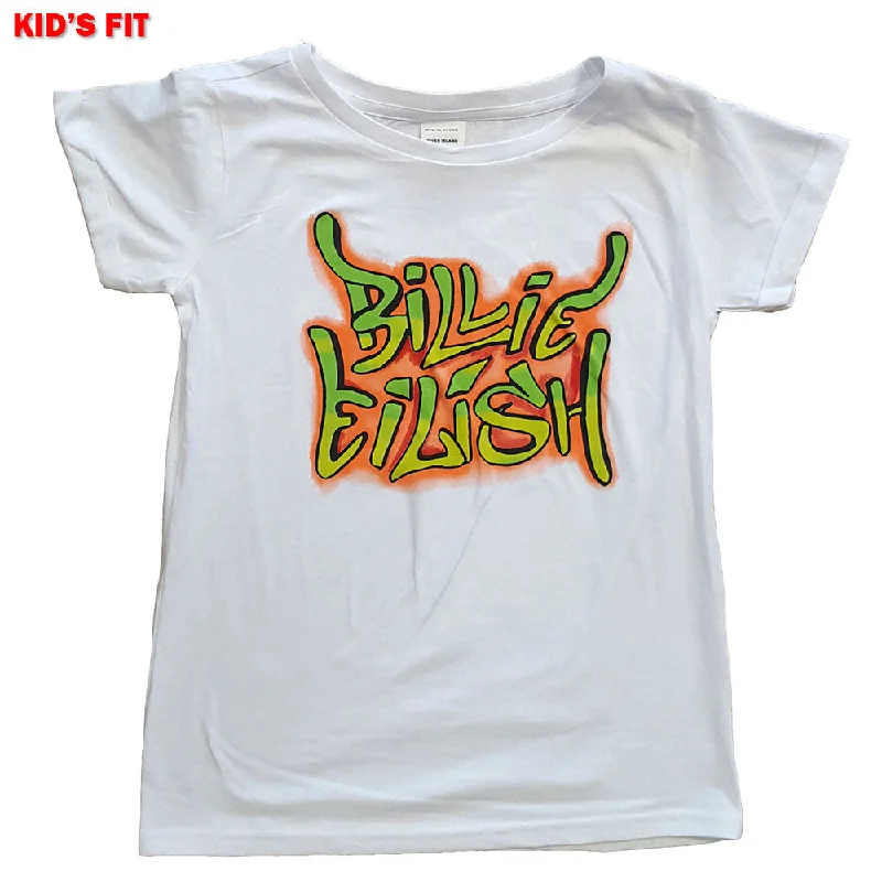 Billie Eilish Kids T-Shirt (Girls): Graffiti Thin T-Shirt Open Front Quick Dry