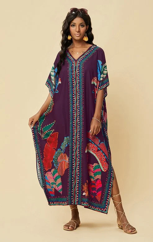 Black Beach Kaftan Maxi dress Cover Up Classic Black Maxi Dress