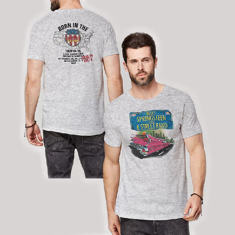 Bruce Springsteen | Official Band T-Shirt | Pink Cadillac (Back Print) Cotton Fabric Linen Fabric Terry Fabric