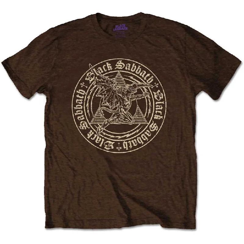 Black Sabbath | Official Band T-Shirt | Henry Pyramid Emblem Zippered Front Buttoned Front Snap Front