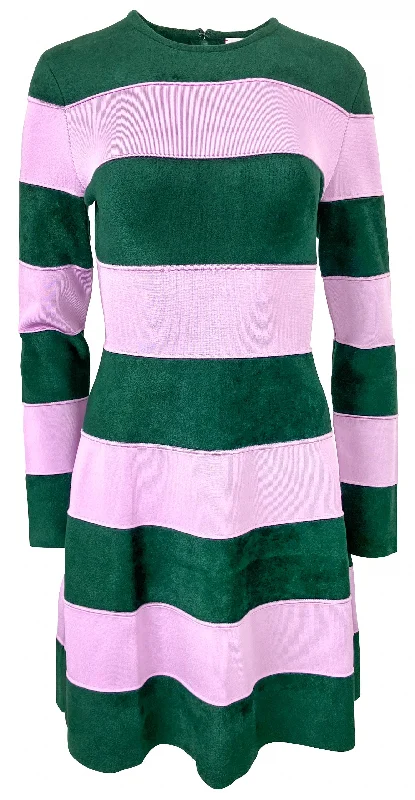 Carolina Herrera Striped Knit Mini Dress in Lilac Multi Elegant Velvet Mini Dress