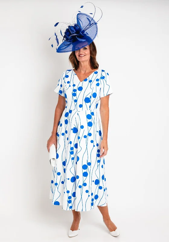 Cassandra Agatha Dual Print A-line Maxi Dress, Blue & White Comfortable Flowy Maxi Dress Cassandra Agatha Dual Print A-line Maxi Dress, Blue & White Comfortable Flowy Maxi Dress