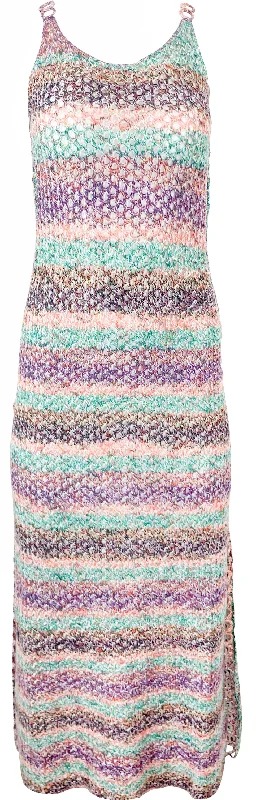 Chloé Crocheted Tank Midi Dress in Multi Cozy Ribbed Knit Midi Dress