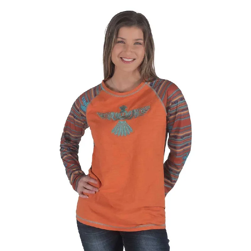 Cowgirl Tuff Women's Thunderbird Serape Baseball T-shirt Real Fur Shearling Chenille Cowgirl Tuff Women's Thunderbird Serape Baseball T-shirt Real Fur Shearling Chenille