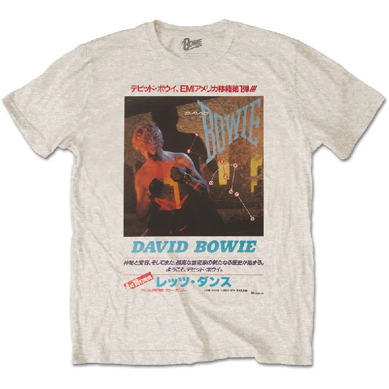 David Bowie | Official T-Shirt | Japanese Text Front Pockets Side Pockets Patch Pockets David Bowie | Official T-Shirt | Japanese Text Front Pockets Side Pockets Patch Pockets