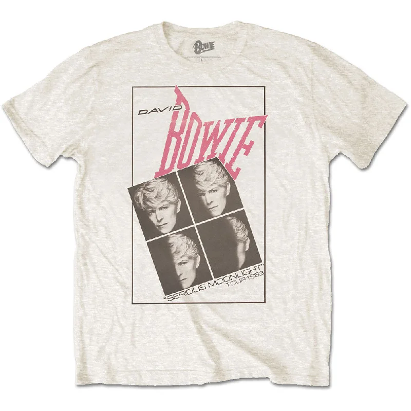 David Bowie | Official Band T-Shirt | Serious Moonlight Striped Floral Plaid