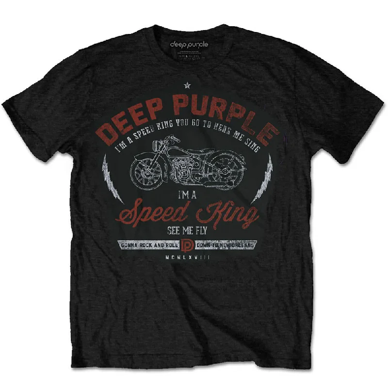 Deep Purple | Official Band T-Shirt | Speed King Cashmere Blend Cotton Blend Poly Blend