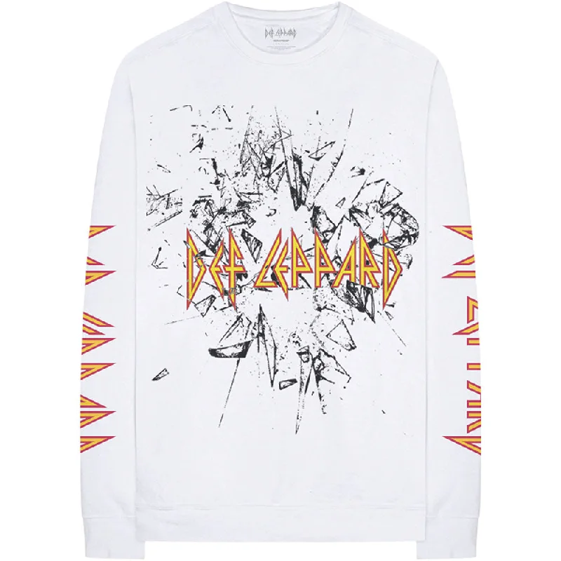 Def Leppard Unisex Long Sleeved T-Shirt: Shatter (Arm Print) Fleece Nylon Spandex