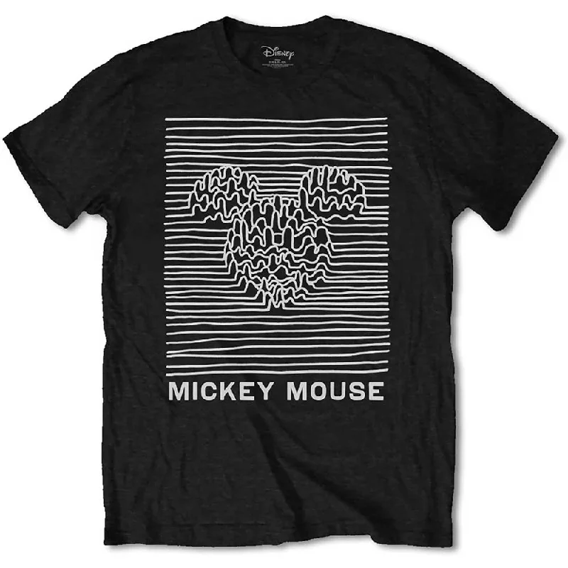 Disney | Official Band T-Shirt | Mickey Mouse Unknown Pleasures Zippered Front Buttoned Front Snap Front