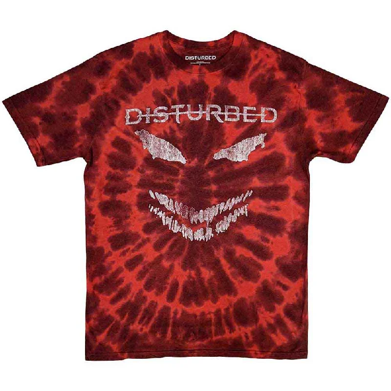 Disturbed | Official Band T-shirt | Scary Face (Dip-Dye) Welt Pockets Slit Pockets