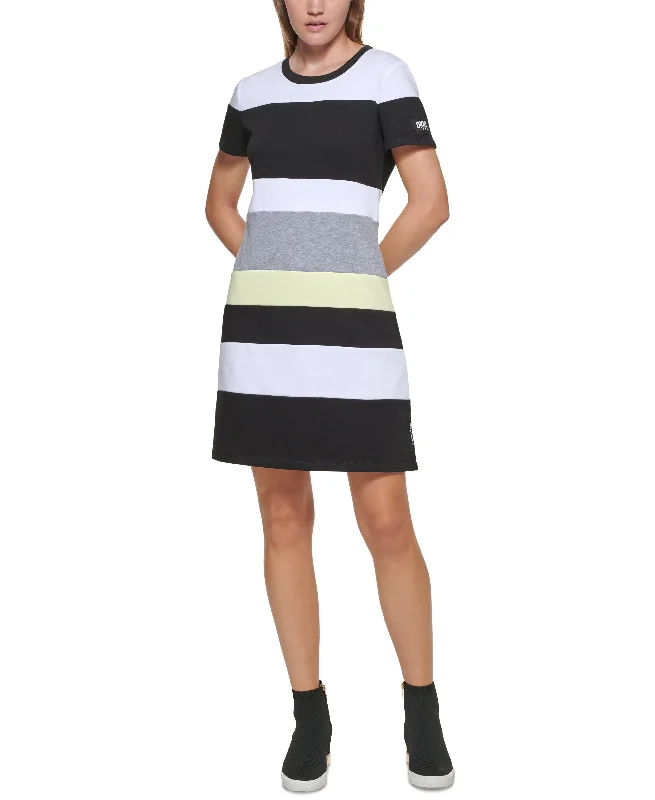 DKNY Jeans Striped Mini Dress Fashionable Mini Dress with Pockets