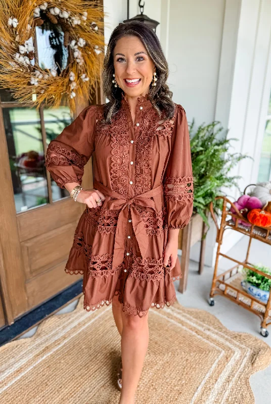 Do What You Love Mini Dress in Brown Comfortable Boho Mini Dress