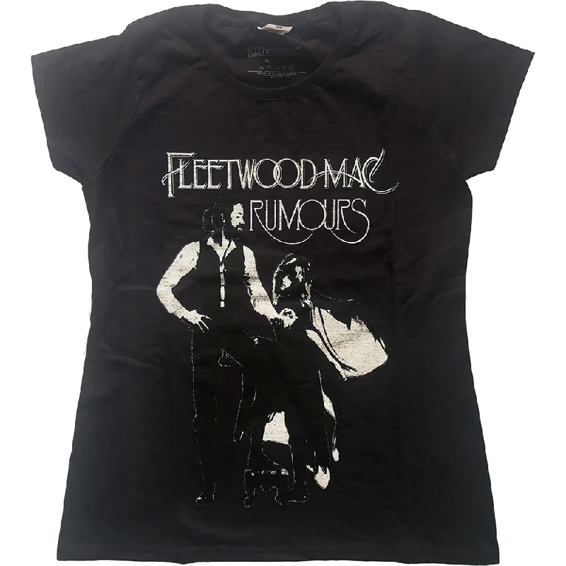 Fleetwood Mac | Official Ladies T-shirt | Rumours (black) Plaid T-Shirt Polka Dot Checkered Fleetwood Mac | Official Ladies T-shirt | Rumours (black) Plaid T-Shirt Polka Dot Checkered