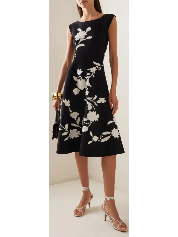 Floral Knit Midi Dress Trendy Floral Wrap Midi Dress