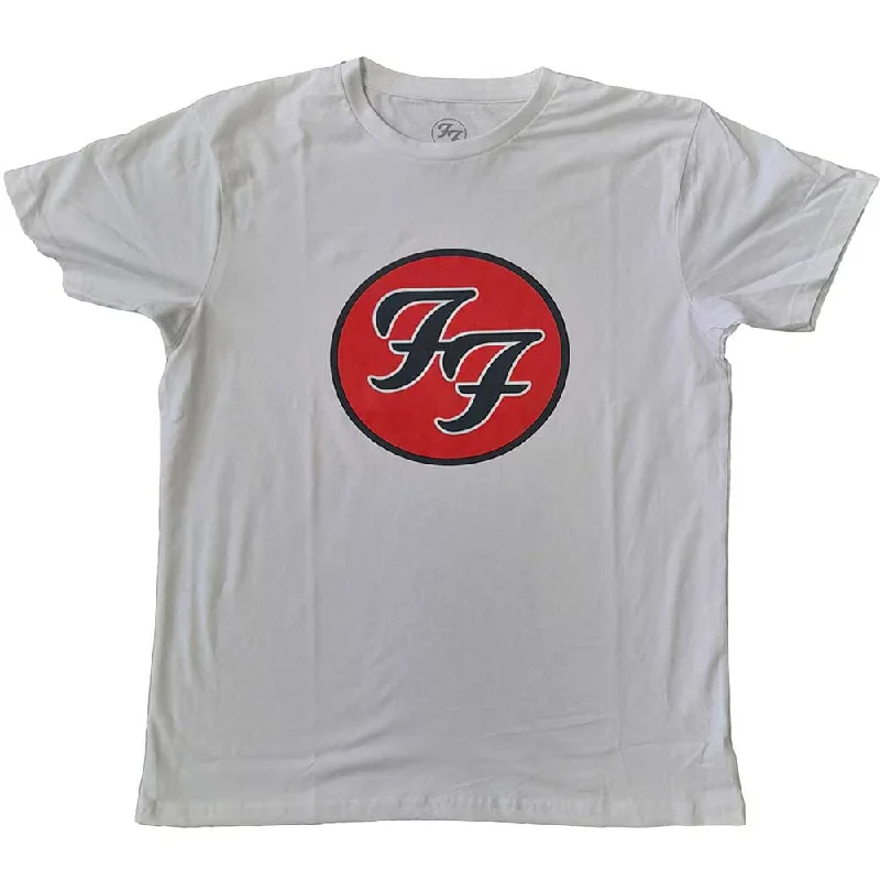 Foo Fighters | Official Band T-Shirt | FF Logo V-Neck T-Shirt Long Sleeve Cotton