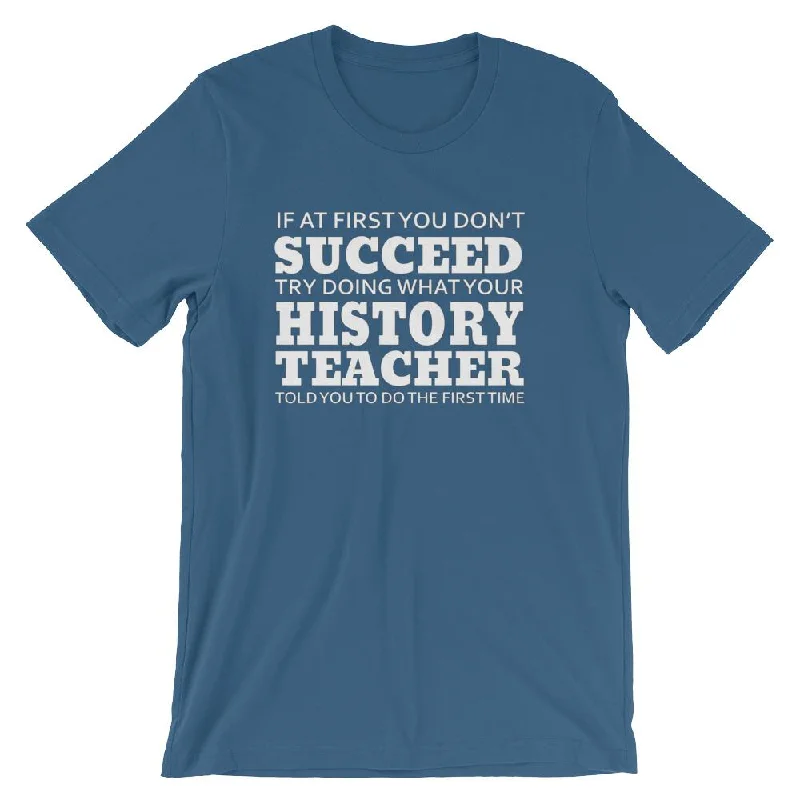 Funny History Teacher T-shirt Real Fur Shearling Chenille