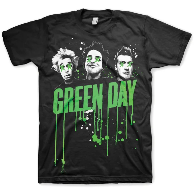 Green Day | Official Band T-Shirt | Drips Spandex Blend Rayon Blend Denim Blend