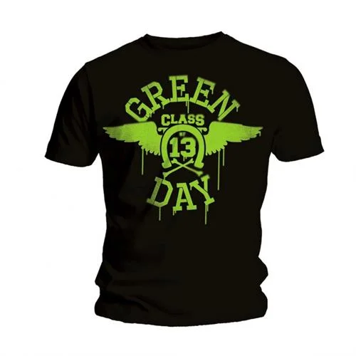 Green Day | Official Band T-Shirt | Neon Zippered Front Buttoned Front Snap Front