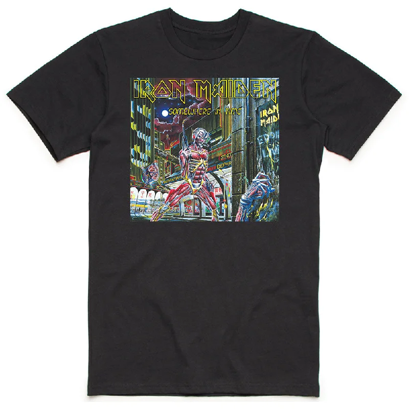 Iron Maiden | Official Band T-Shirt | Somewhere in Time Box Sequined Glittery Shiny