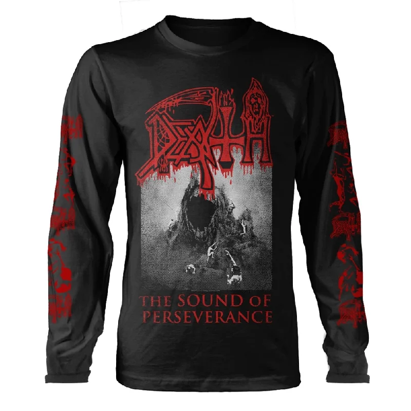 Death Unisex Long Sleeved T-shirt: The Sound Of Perseverance (back print) Zippered Front Buttoned Front Snap Front