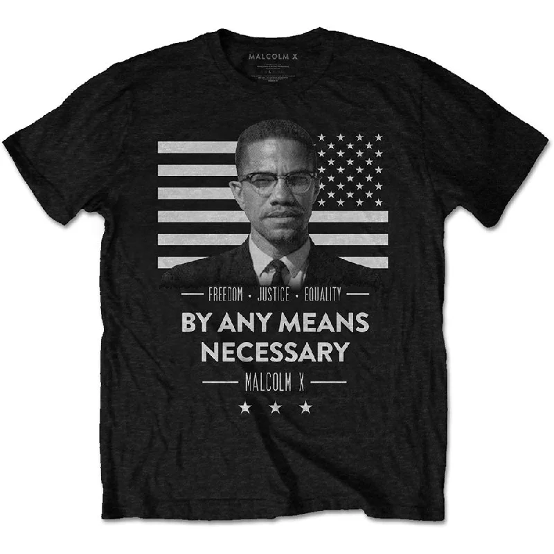 Malcolm X | Official Band T-Shirt | By Any Means Necessary Terry Blend Velvet Blend Canvas Blend