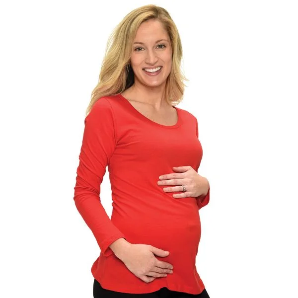 Maternity 100% Cotton Long Sleeve Tee Anti-Shrink Durable Soft