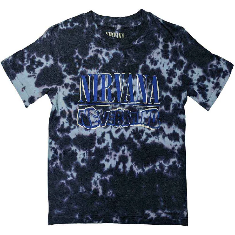 Nirvana | Official Band T-shirt | Nevermind Wavy Logo (Dip-Dye) Collared T-Shirt Boat Neck A-Line Nirvana | Official Band T-shirt | Nevermind Wavy Logo (Dip-Dye) Collared T-Shirt Boat Neck A-Line