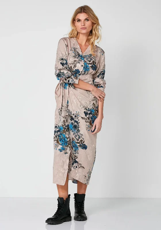 Nu Denmark Riborg Patterned Maxi Dress, Electric Blue Multi Cozy Longline Maxi Dress Nu Denmark Riborg Patterned Maxi Dress, Electric Blue Multi Cozy Longline Maxi Dress