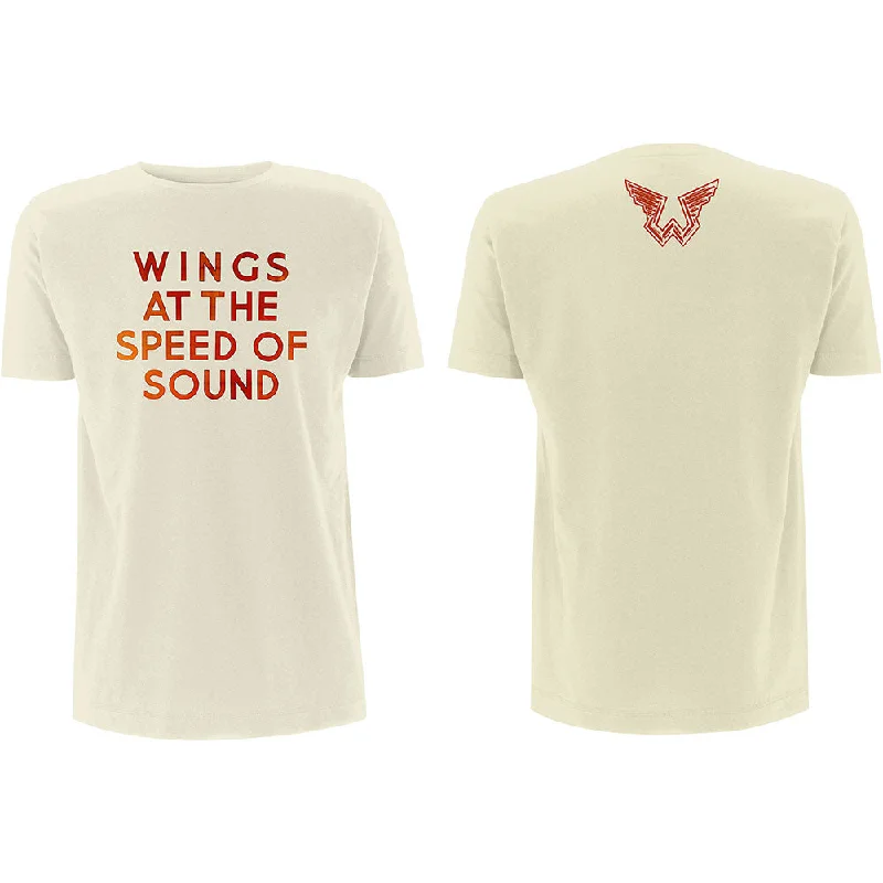 Paul McCartney | Official Band T-Shirt | Wings at the Speed of Sound (Back Print) Layered Multi-layer Single Layer