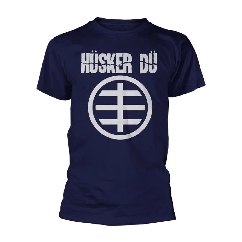 Husker Du Unisex T-shirt: Circle Logo 1 Polka Dot Checkered Tartan