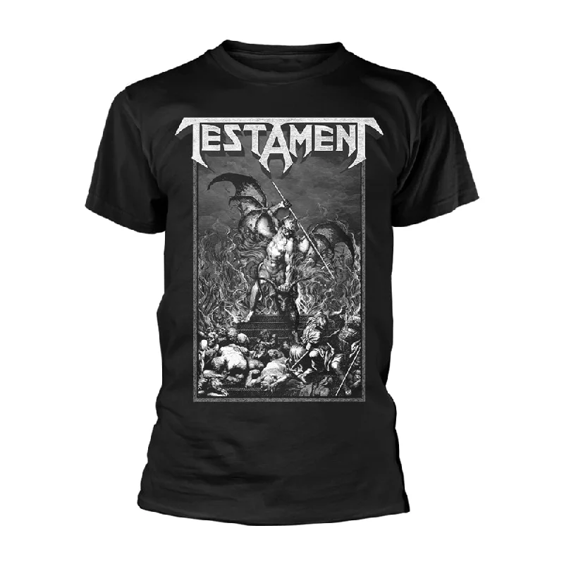 Testament Unisex T-shirt: Pitchfork Horns (back print) Front Pockets Side Pockets Patch Pockets