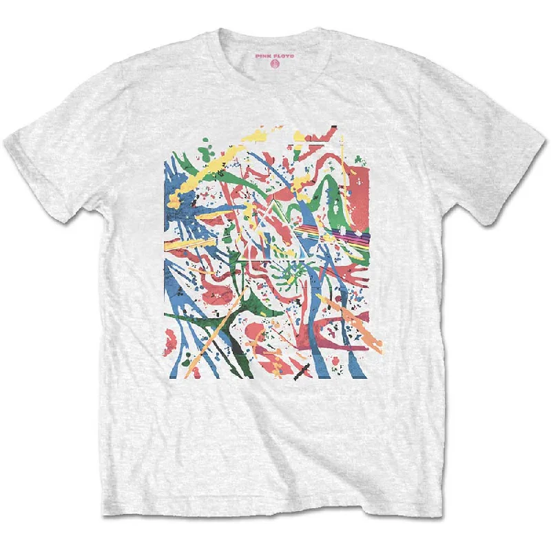 Pink Floyd | Official Band T-Shirt | Pollock Prism Mesh Blend Leather Blend Suede Blend