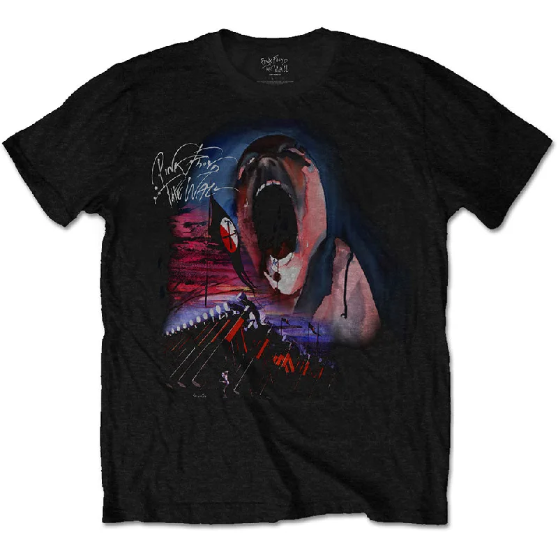 Pink Floyd | Official Band T-Shirt | The Wall Scream & Hammers Anti-Pilling Machine Wash Handmade