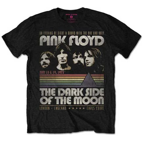 Pink Floyd | Official Band T-Shirt | Vintage Stripes Zippered Front Buttoned Front Snap Front