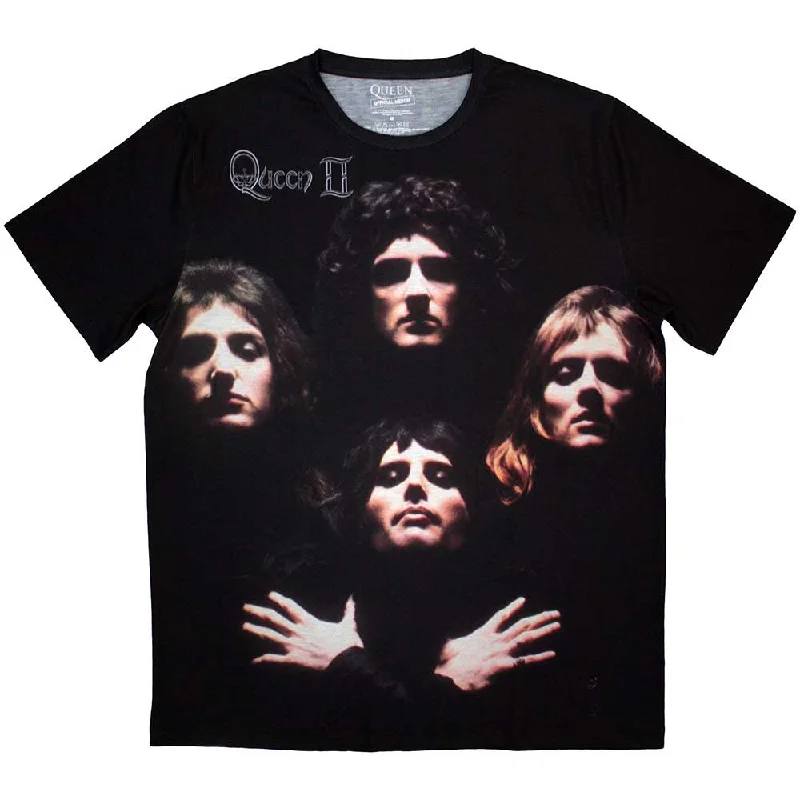 Queen | Official Band Sublimation T-Shirt | Bo Rhap Classic Houndstooth Herringbone Solid