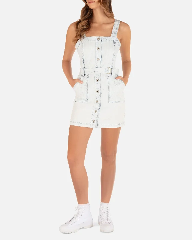 Railraod Denim Mini Dress Stylish Sweetheart Mini Dress