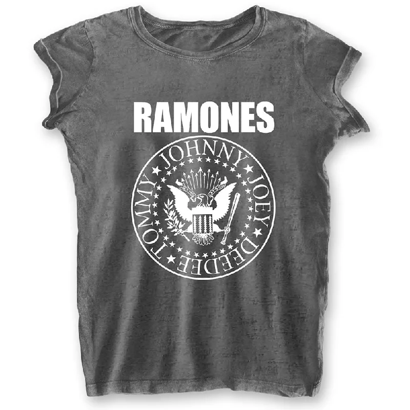 Ramones Ladies T-Shirt: Presidential Seal (Burn Out) Satin Fabric Silk Fabric Chiffon Fabric Ramones Ladies T-Shirt: Presidential Seal (Burn Out) Satin Fabric Silk Fabric Chiffon Fabric