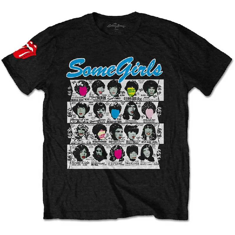 The Rolling Stones | Official Band T-Shirt | Some Girls Album (Sleeve Print) Graphic T-Shirt Round Neck Polyester